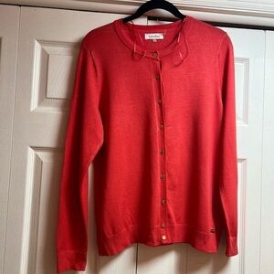Calvin Klein button down cardigan size large, watermelon 🍉 color